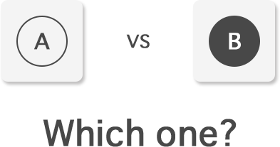 デザインが良い例と悪い例の選択肢を示す画像